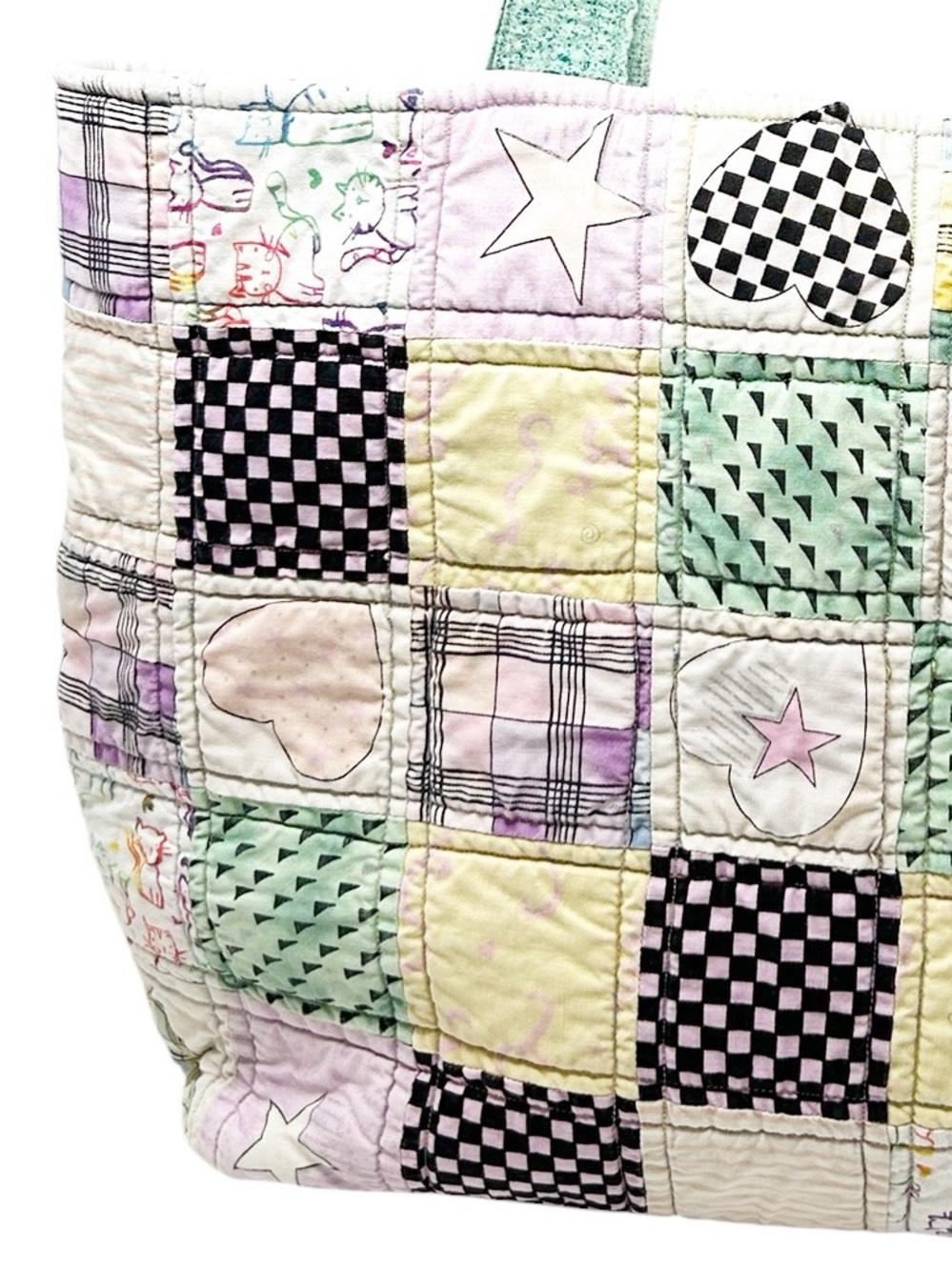 Vintage Handmade Quilted Tote Bag - Picture 14 of 14